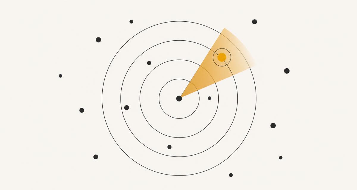 Ilustração de um radar destacando a vaga com maior compatibilidade